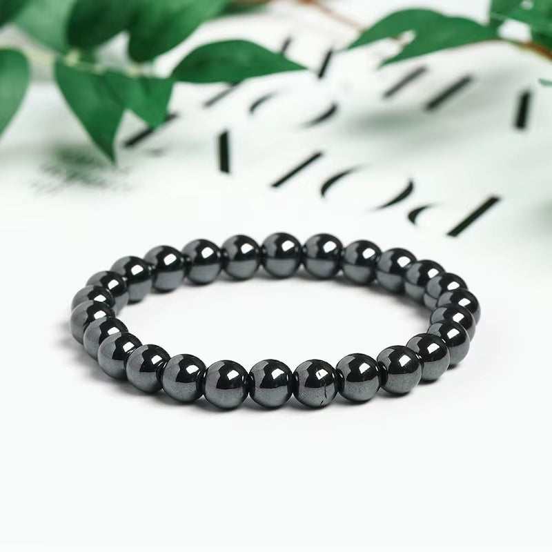 JD Natural Black Hematite Stone Bracelets Men Women Magnetic Beads Charm Chakra Yoga Energy Strand Bangles Wristband Jewelry