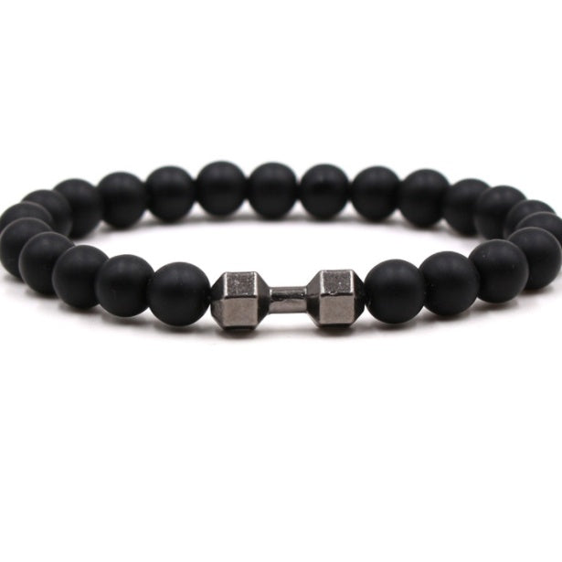 Black Volcanic Stone Bracelet - 8mm Matte Beads