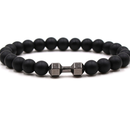 Black Volcanic Stone Bracelet - 8mm Matte Beads