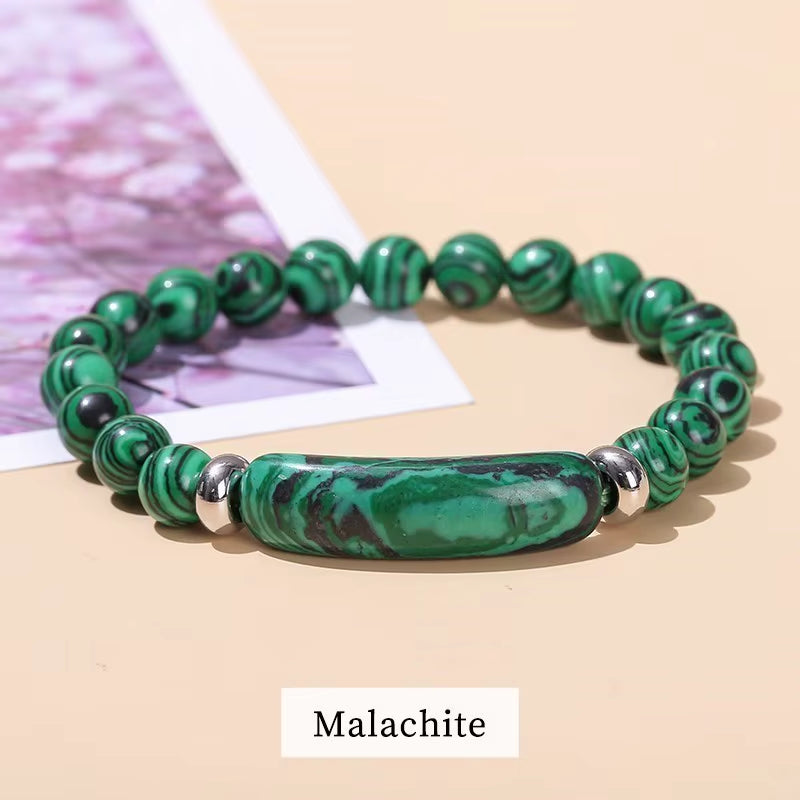 Tiger Eye Amethyst Rectangle Bar Charm 