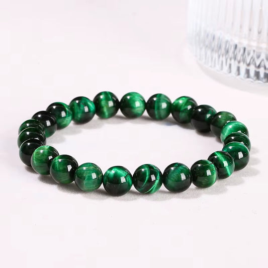 Elevate Your Style with JD 5A Quality Green Tiger Eye Bead Bracelet - Handmade Yoga Healing Jewelry for Couples