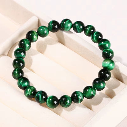 Elevate Your Style with JD 5A Quality Green Tiger Eye Bead Bracelet - Handmade Yoga Healing Jewelry for Couples