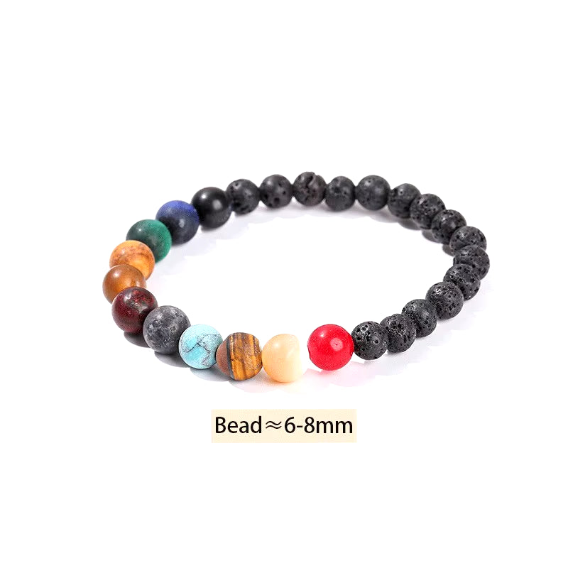 Elevate Your Style with the JD Natural Stone Eight Planets Bead Bracelet - Unisex Chakra Bangle for Yoga and Balance