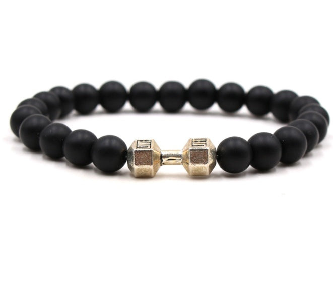 Black Volcanic Stone Bracelet - 8mm Matte Beads