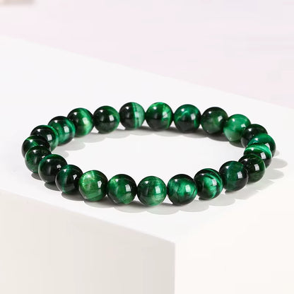 Elevate Your Style with JD 5A Quality Green Tiger Eye Bead Bracelet - Handmade Yoga Healing Jewelry for Couples