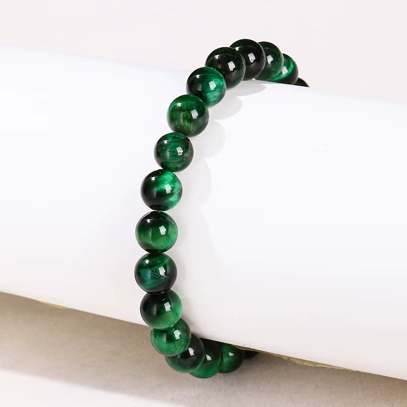 Elevate Your Style with JD 5A Quality Green Tiger Eye Bead Bracelet - Handmade Yoga Healing Jewelry for Couples