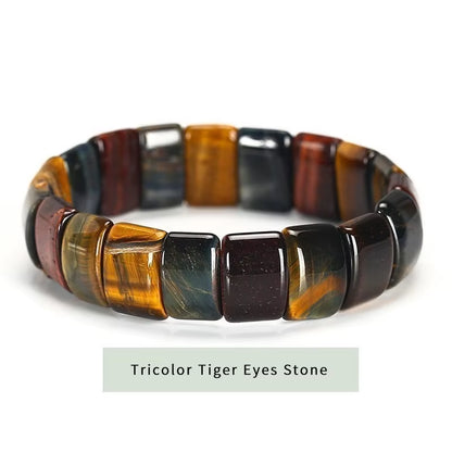 Elevate Your Style with the JD Natural Stone Yellow Tiger Eye Bead Square Bangles - Handmade Reiki Healing Bracelet for Men and Women - Perfect Yoga Wrist Jewelry and Couples Gift
