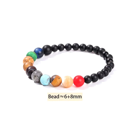 Elevate Your Style with the JD Natural Stone Eight Planets Bead Bracelet - Unisex Chakra Bangle for Yoga and Balance