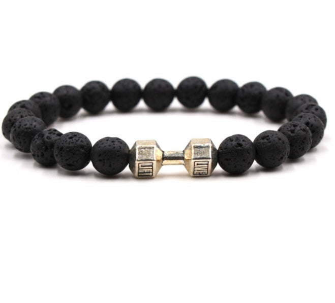 Black Volcanic Stone Bracelet - 8mm Matte Beads
