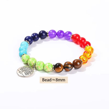Elevate Your Style with the JD Natural Stone Eight Planets Bead Bracelet - Unisex Chakra Bangle for Yoga and Balance
