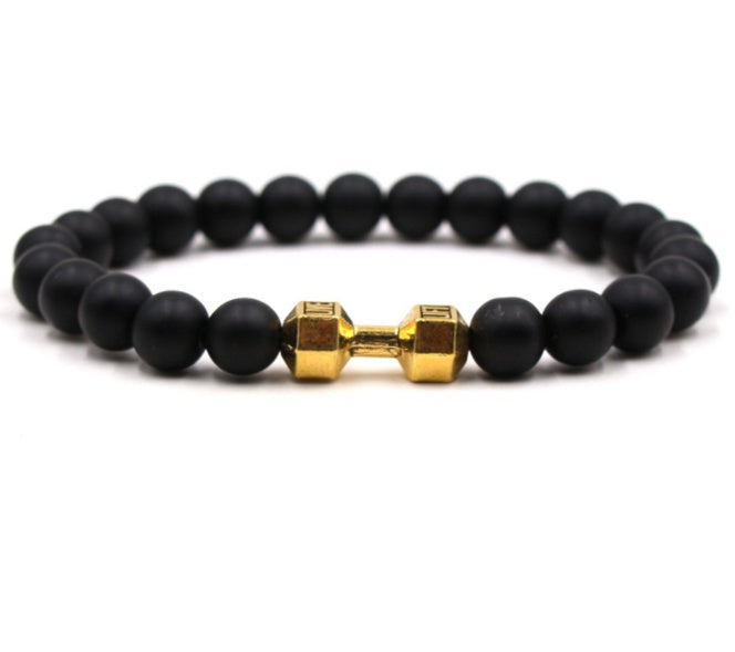 Black Volcanic Stone Bracelet - 8mm Matte Beads
