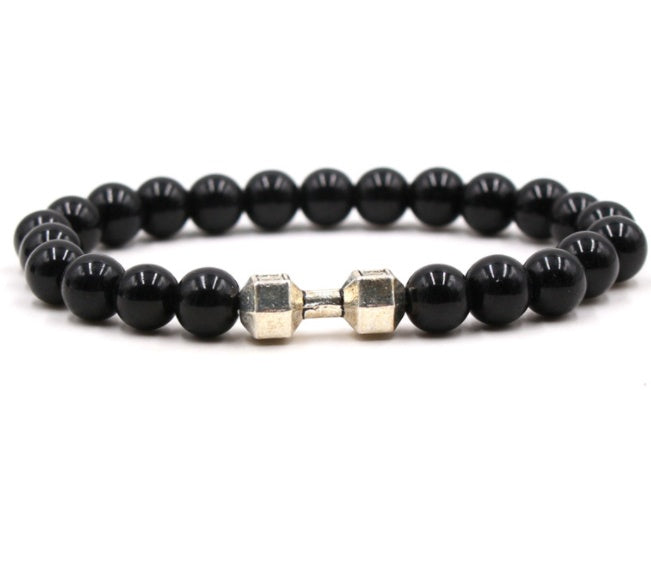 Black Volcanic Stone Bracelet - 8mm Matte Beads