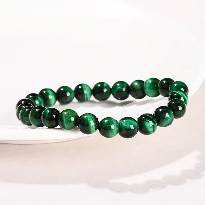 Elevate Your Style with JD 5A Quality Green Tiger Eye Bead Bracelet - Handmade Yoga Healing Jewelry for Couples