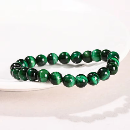 Elevate Your Style with JD 5A Quality Green Tiger Eye Bead Bracelet - Handmade Yoga Healing Jewelry for Couples