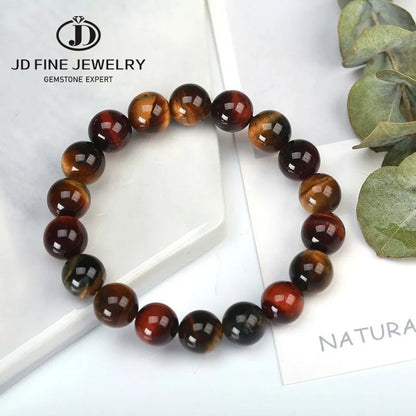 Elevate Your Style with JD Natural Blue Tiger Eye Beaded Bracelets - Unisex Reiki Healing & Meditation Charm Bangles