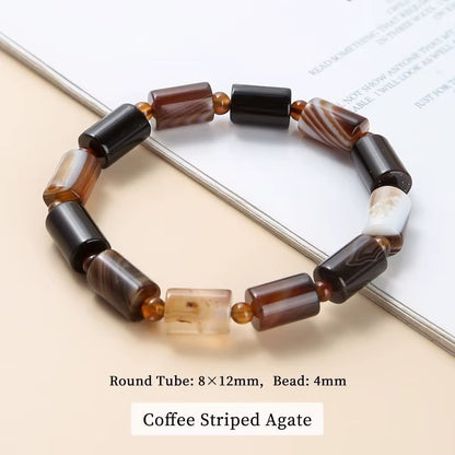 Elevate Your Style with the JD Genuine Natural Coffee Lace Agate Bracelet - Handmade Tibetan Buddha Charm for Yoga and Meditation