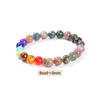 Elevate Your Style with the JD Natural Stone Eight Planets Bead Bracelet - Unisex Chakra Bangle for Yoga and Balance
