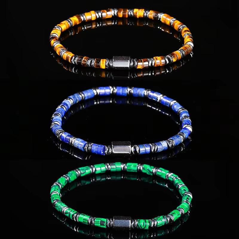 Elevate Your Energy with JD Natural Yellow Tiger Eye and Hematite Bead Bracelet - Unisex Health Protection & Yoga Soul Jewelry