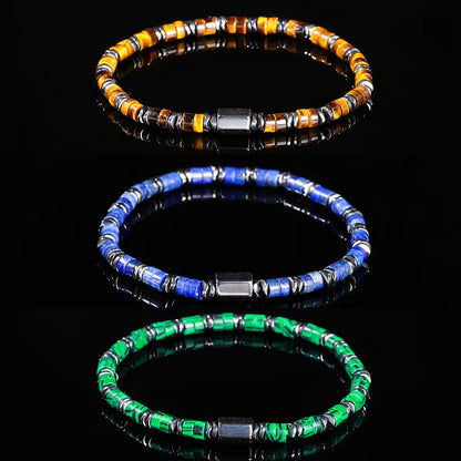 Elevate Your Energy with JD Natural Yellow Tiger Eye and Hematite Bead Bracelet - Unisex Health Protection & Yoga Soul Jewelry