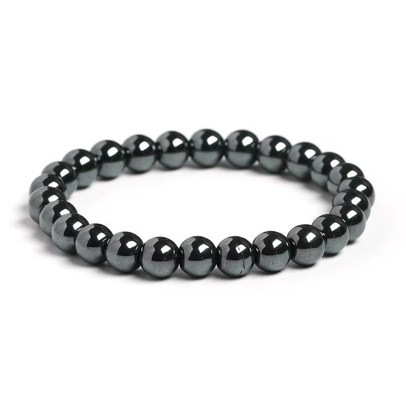 JD Natural Black Hematite Stone Bracelets Men Women Magnetic Beads Charm Chakra Yoga Energy Strand Bangles Wristband Jewelry