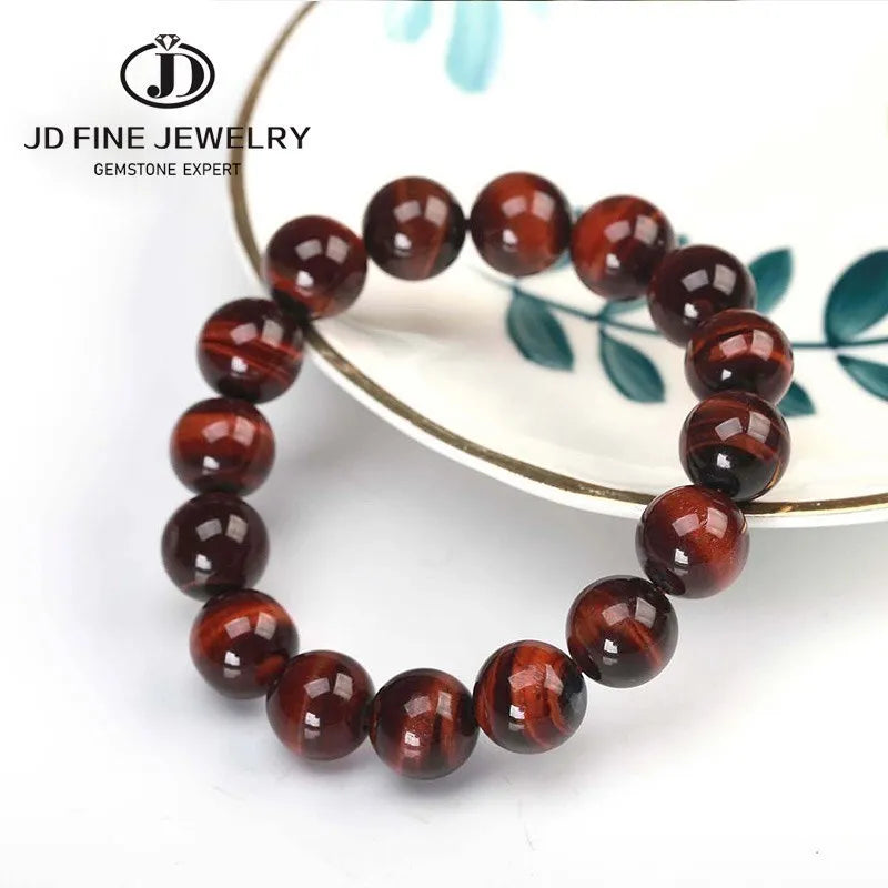 Elevate Your Style with JD Natural Blue Tiger Eye Beaded Bracelets - Unisex Reiki Healing & Meditation Charm Bangles
