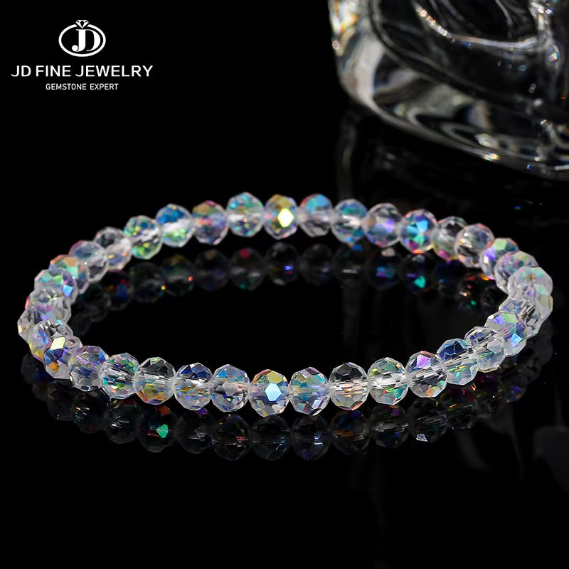 Elevate Your Style with the JD Simple Colorful Crystal Glass Beaded Bracelet - A Shiny, Stretchable Accessory for Every Occasion