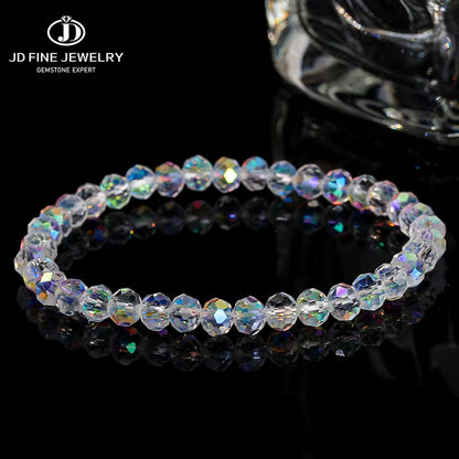 Elevate Your Style with the JD Simple Colorful Crystal Glass Beaded Bracelet - A Shiny, Stretchable Accessory for Every Occasion