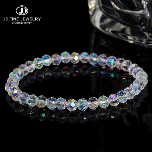 Elevate Your Style with the JD Simple Colorful Crystal Glass Beaded Bracelet - A Shiny, Stretchable Accessory for Every Occasion