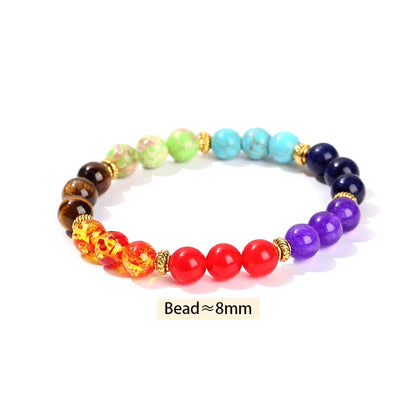 Elevate Your Style with the JD Natural Stone Eight Planets Bead Bracelet - Unisex Chakra Bangle for Yoga and Balance