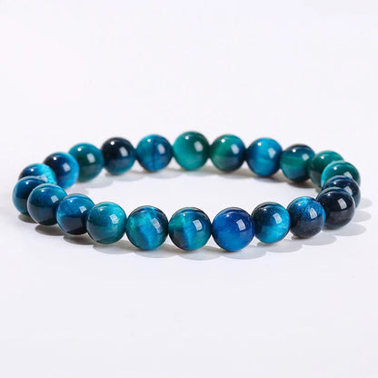 Elevate Your Style with JD Natural Blue Tiger Eye Beaded Bracelets - Unisex Reiki Healing & Meditation Charm Bangles