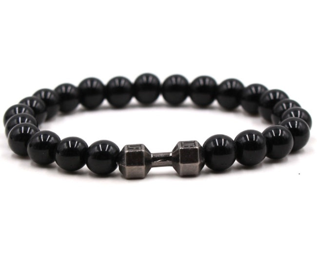 Black Volcanic Stone Bracelet - 8mm Matte Beads