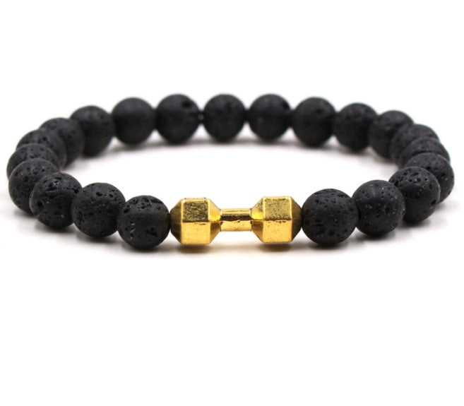 Black Volcanic Stone Bracelet - 8mm Matte Beads